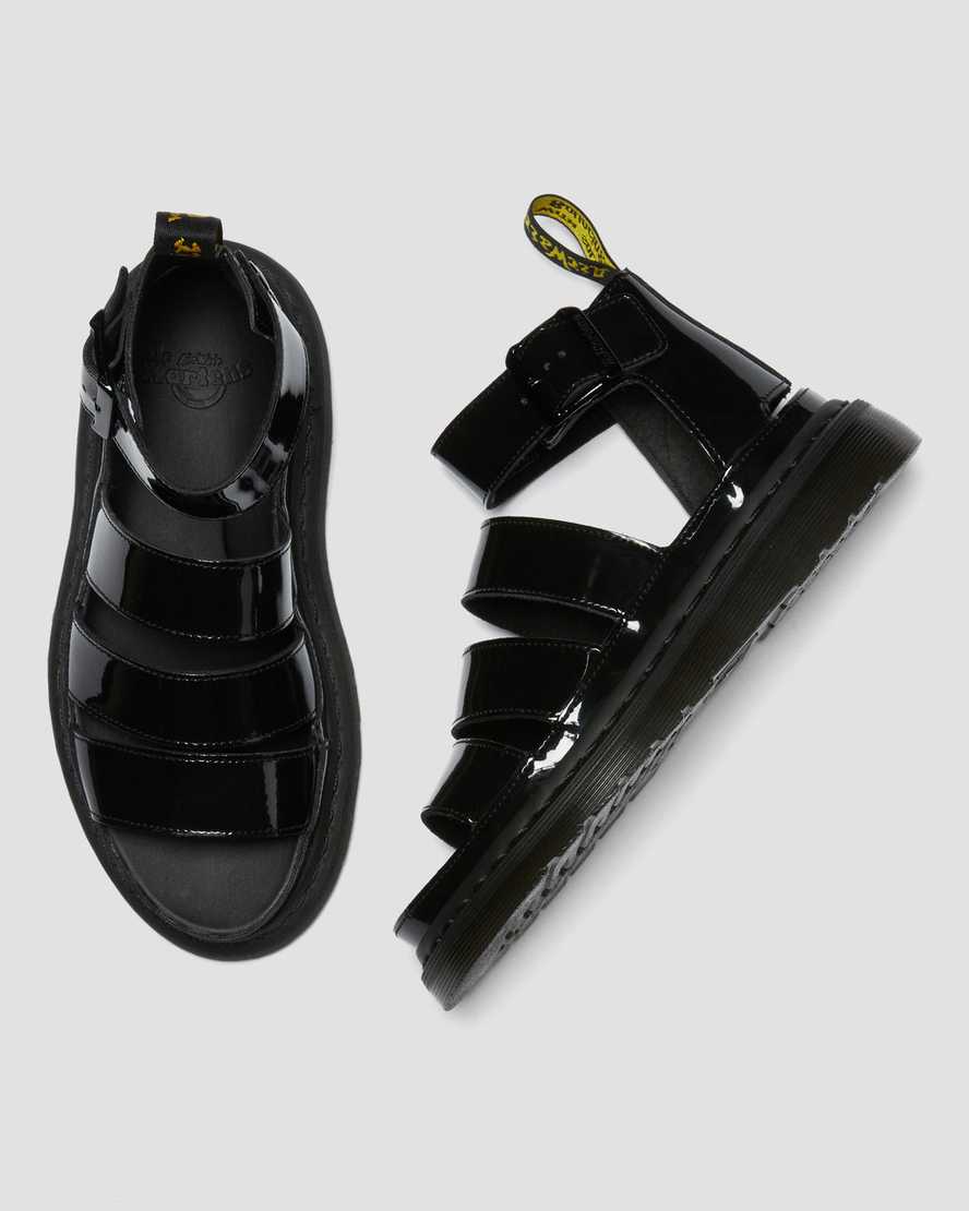 svarta dr martens clarissa ii patent damsandaler med rem