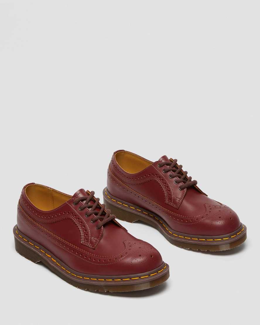 röda dr martens 3989 vintage made in england dam brogueskor