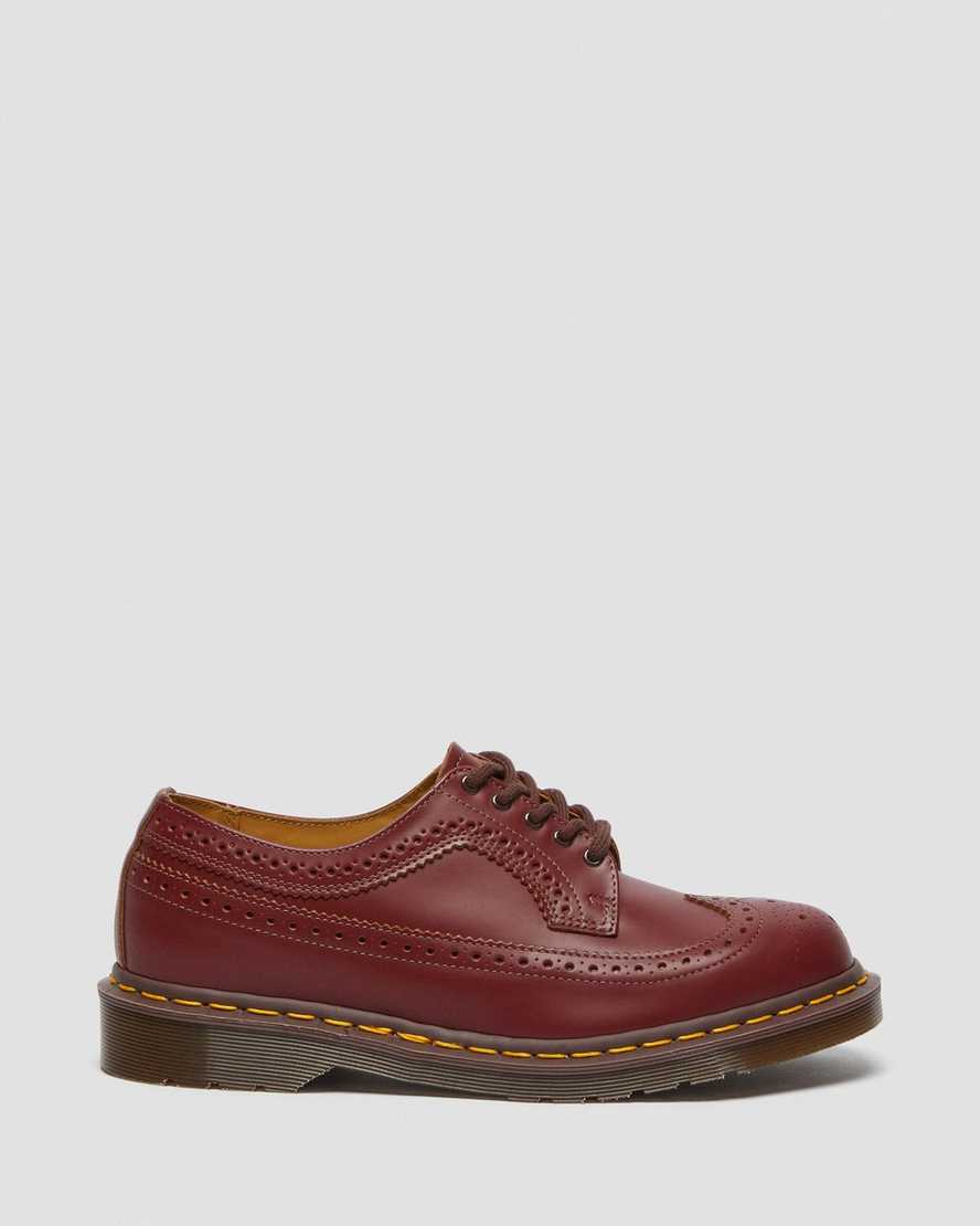 röda dr martens 3989 vintage made in england dam brogueskor