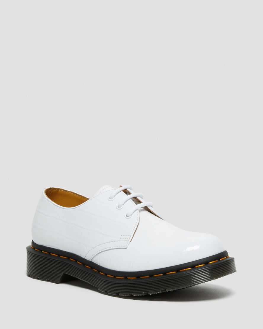 vita dr martens 1461 patent croc emboss damskor