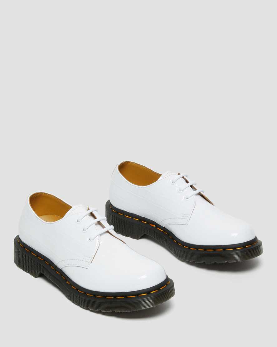 vita dr martens 1461 patent croc emboss damskor
