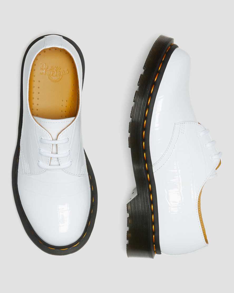 vita dr martens 1461 patent croc emboss damskor