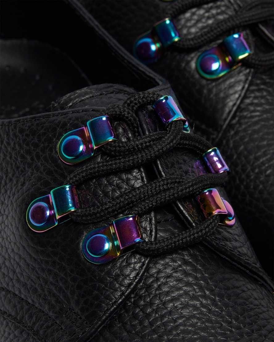 svarta dr martens 1461 iridescent hardware damskor med snörning