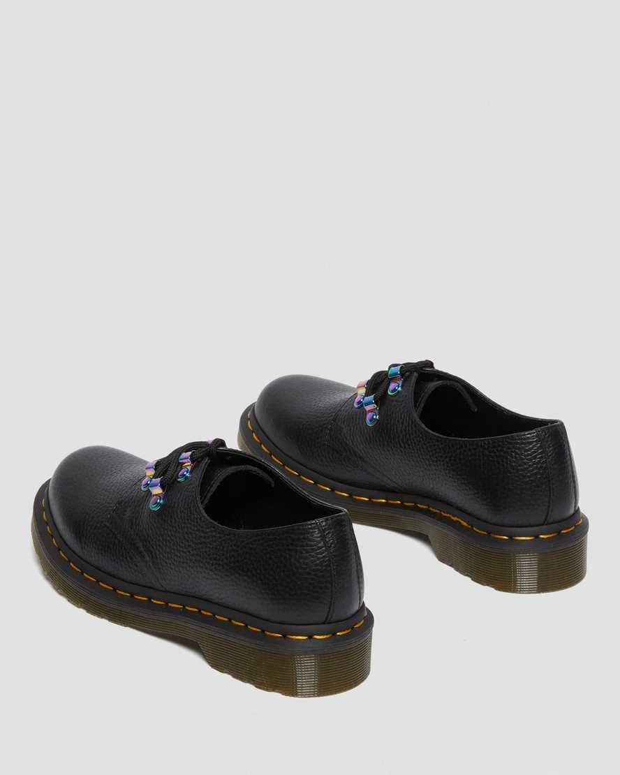 svarta dr martens 1461 iridescent hardware damskor med snörning
