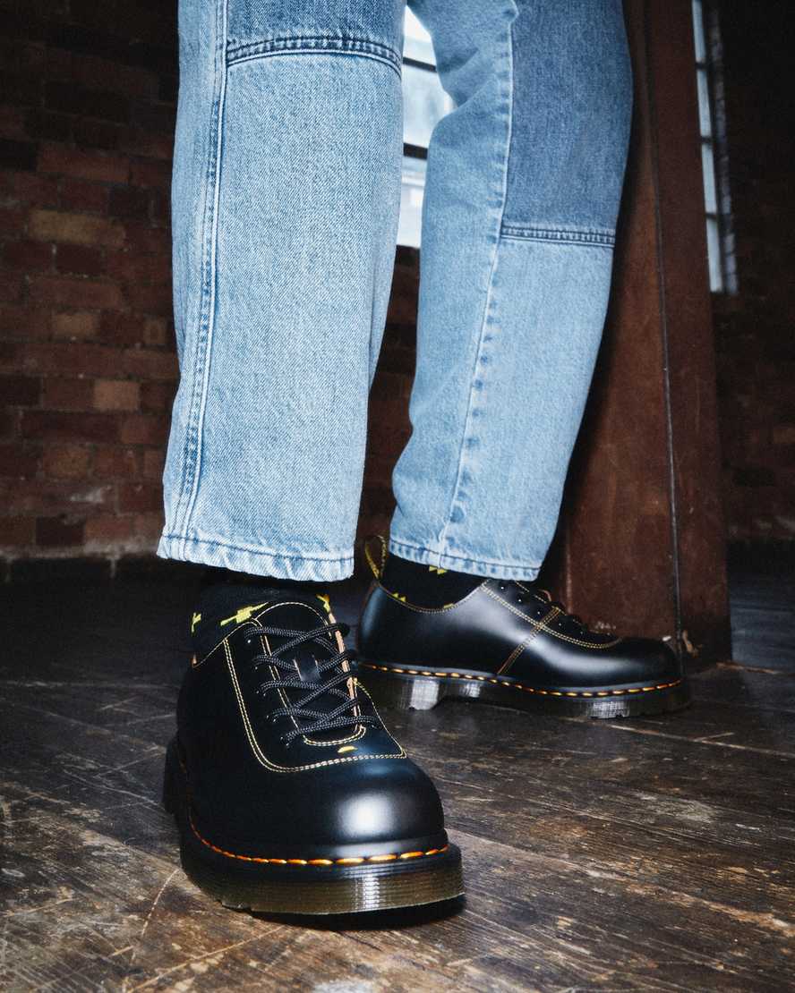 svarta dr martens glyndon vintage smooth damskor med snörning
