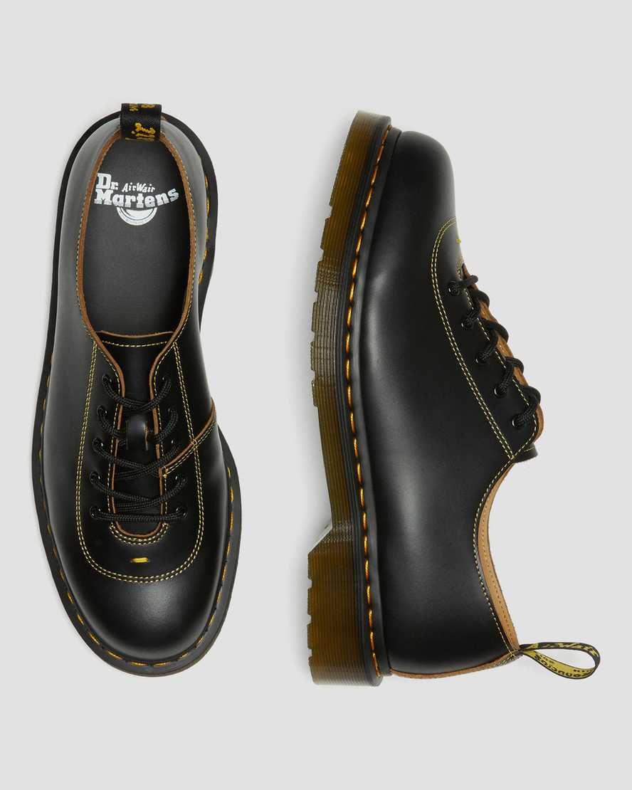 svarta dr martens glyndon vintage smooth damskor med snörning