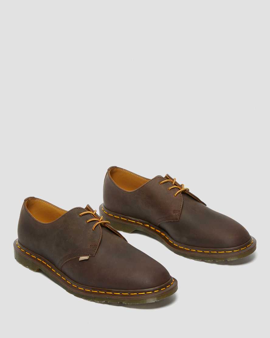 bruna dr martens archie ii jjjjound crazy horse damskor med snörning