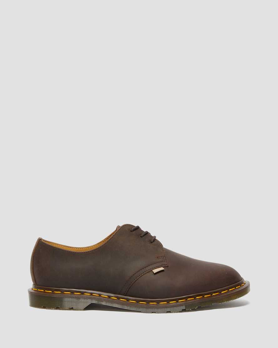 bruna dr martens archie ii jjjjound crazy horse damskor med snörning