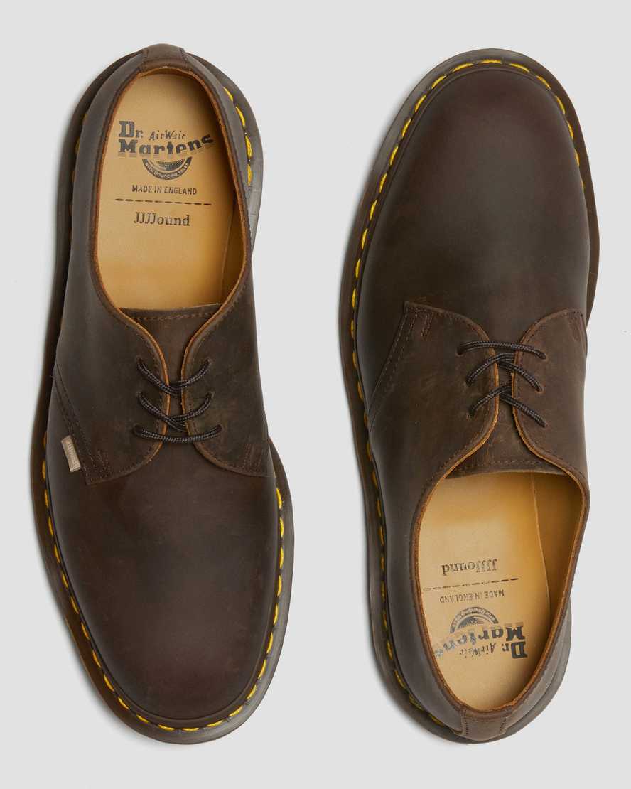 bruna dr martens archie ii jjjjound crazy horse damskor med snörning
