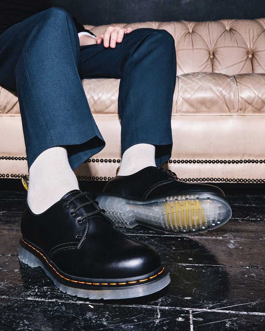 svarta dr martens 1461 iced smooth oxfordskor för dam