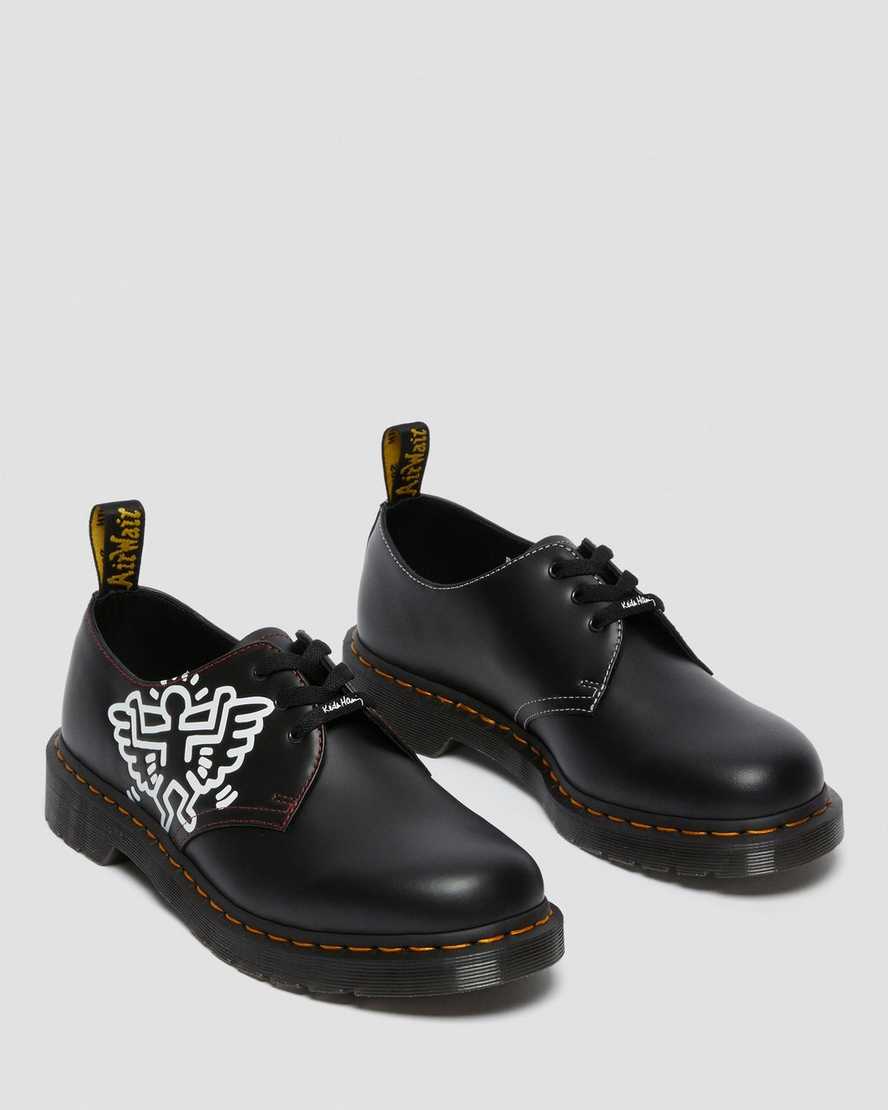 dr martens keith haring 1461 smooth oxfordskor för kvinnor i svart