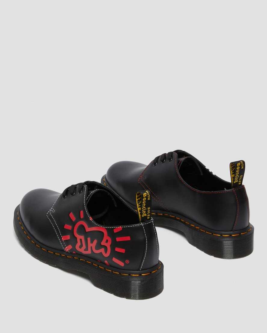 dr martens keith haring 1461 smooth oxfordskor för kvinnor i svart