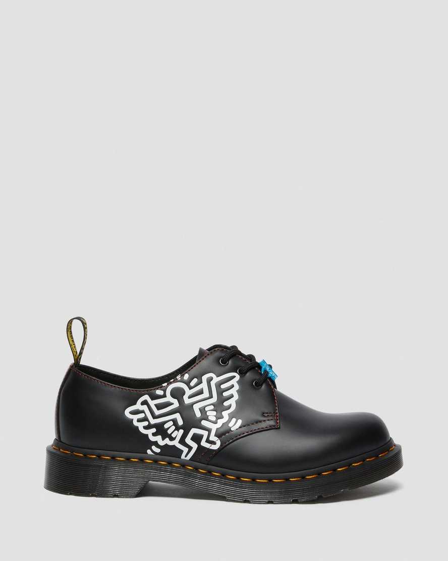 dr martens keith haring 1461 smooth oxfordskor för kvinnor i svart