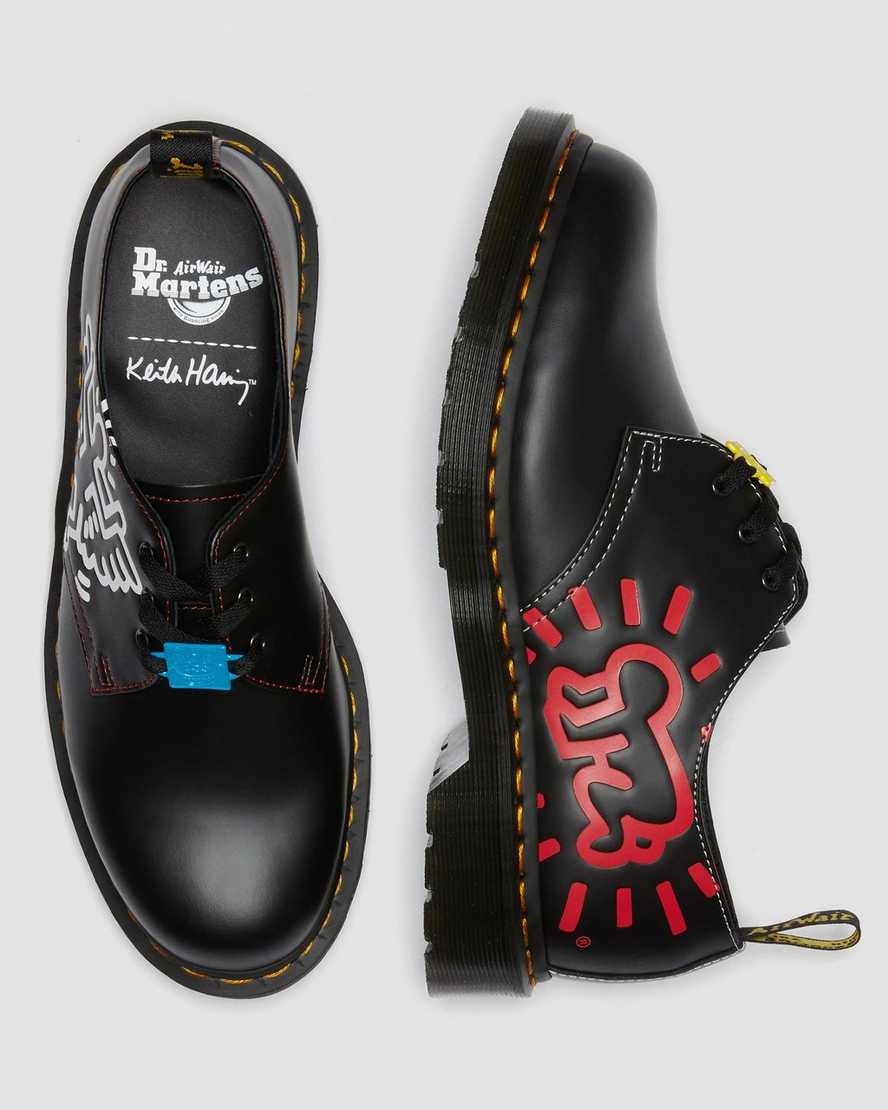 dr martens keith haring 1461 smooth oxfordskor för kvinnor i svart
