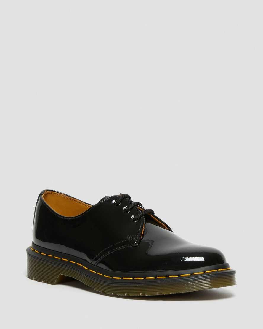 svarta dr martens 1461 lack oxfordskor för dam