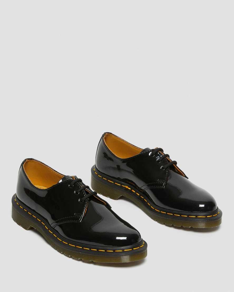 svarta dr martens 1461 lack oxfordskor för dam