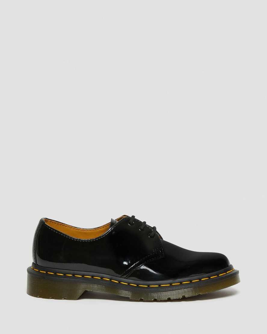 svarta dr martens 1461 lack oxfordskor för dam
