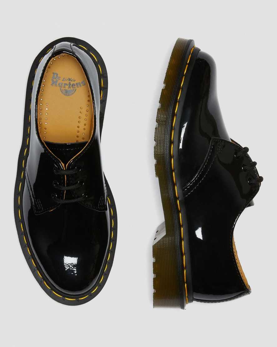 svarta dr martens 1461 lack oxfordskor för dam
