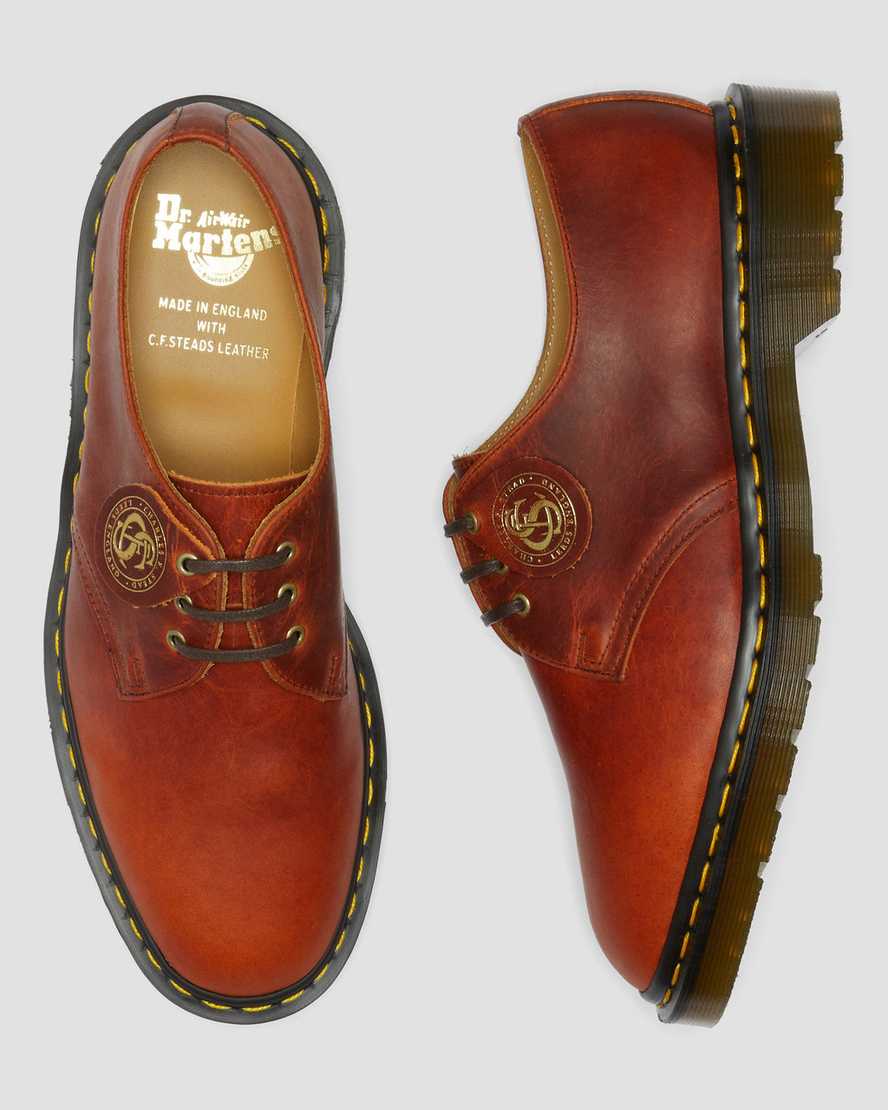 bruna dr martens 1461 classic oil oxfordskor för kvinnor