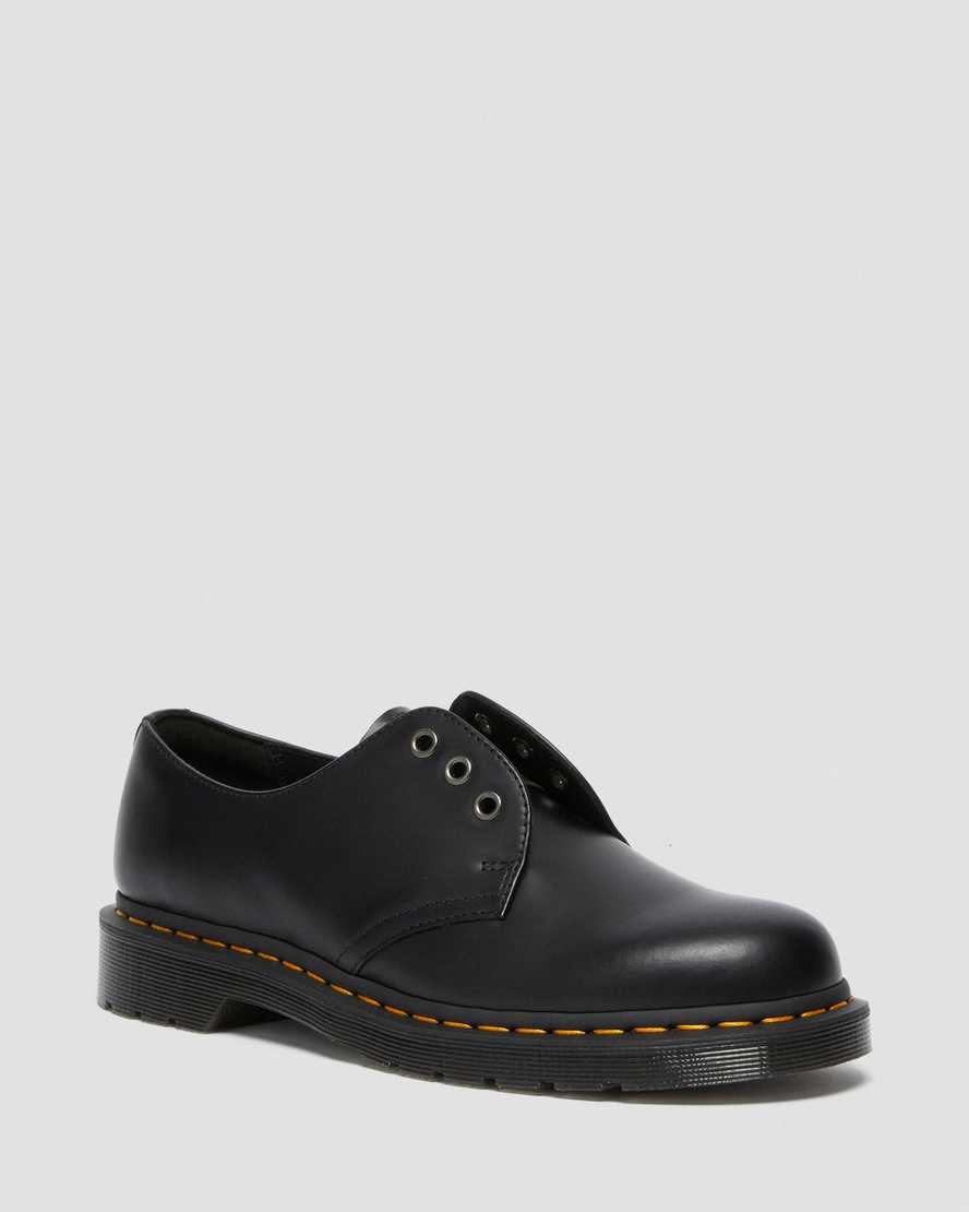 svarta dr martens 1461 elastic smooth oxfordskor för dam