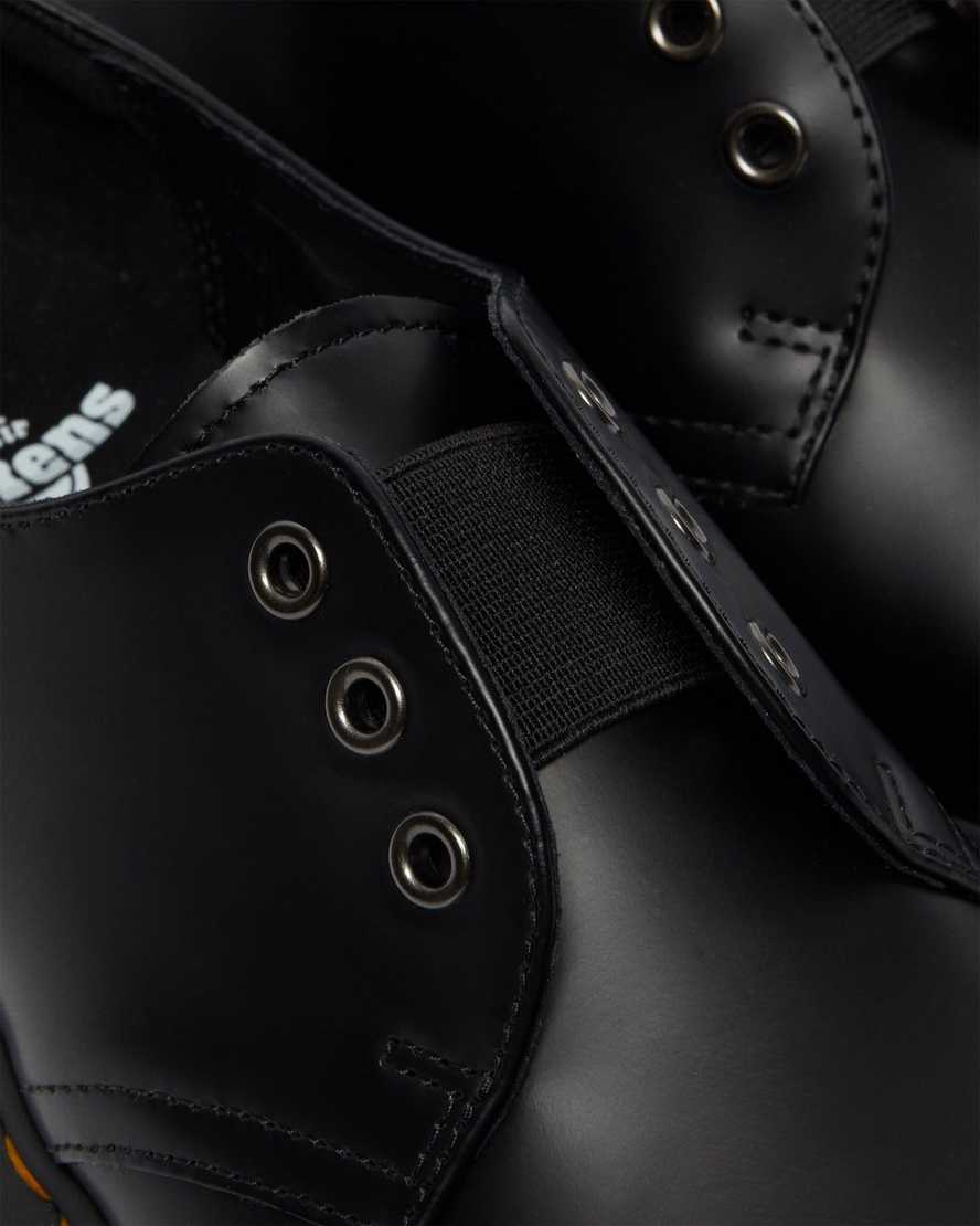 svarta dr martens 1461 elastic smooth oxfordskor för dam