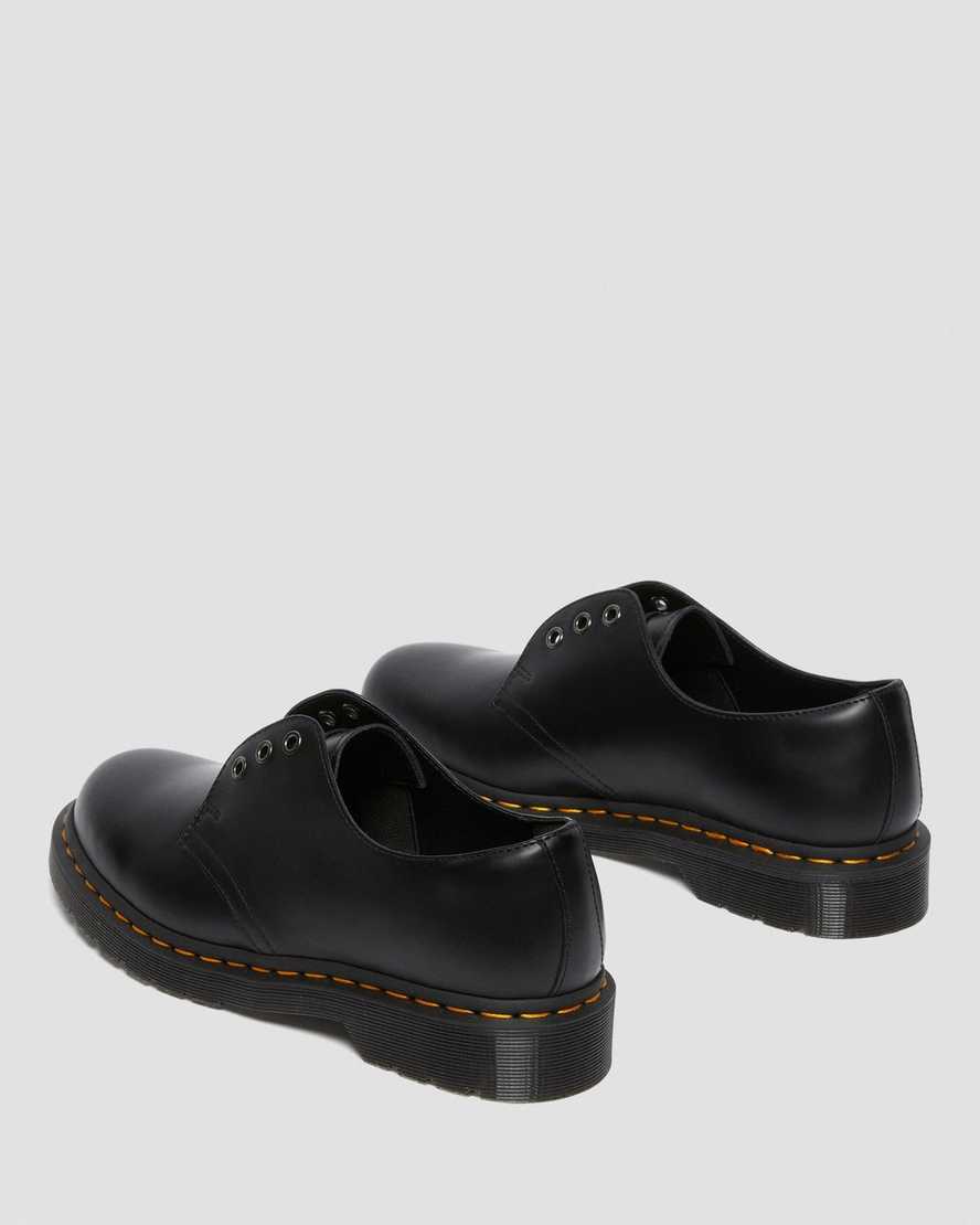 svarta dr martens 1461 elastic smooth oxfordskor för dam