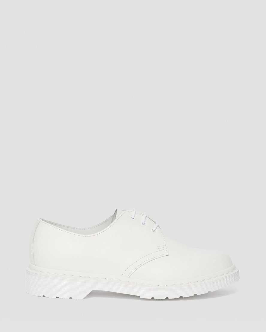 vita dr martens 1461 mono smooth oxfordskor för dam