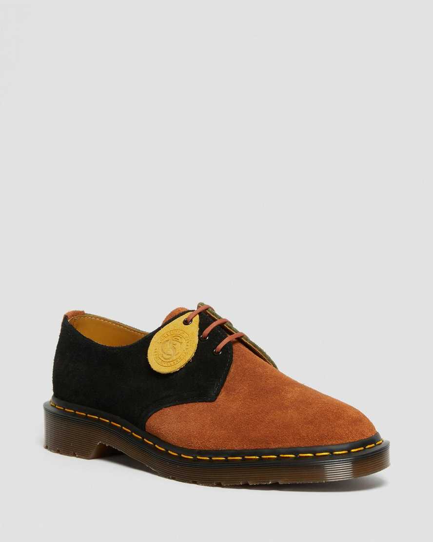 bruna svarta dr martens 1461 made in england dam oxfordskor