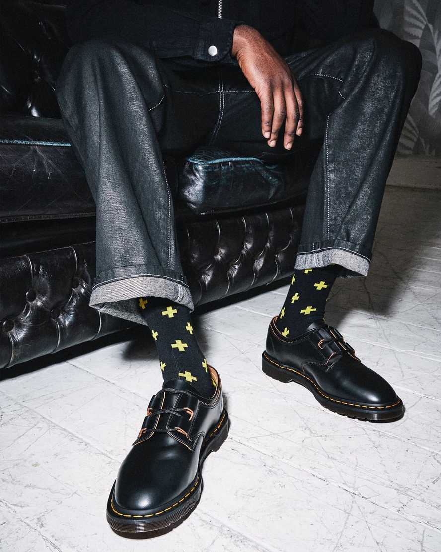svarta dr martens 1461 ghillie oxfordskor för kvinnor