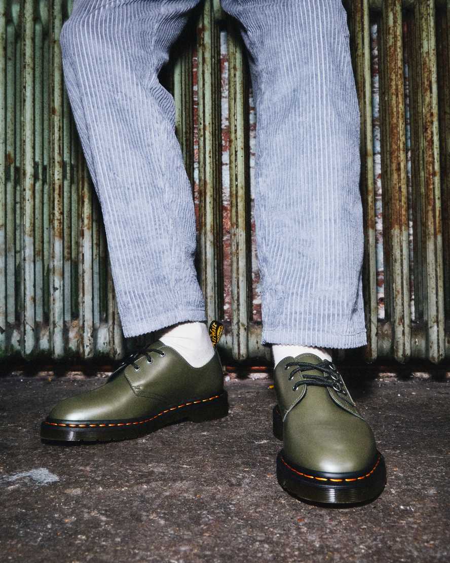 dr martens 1461 verso smooth oxfordskor för kvinnor i grönt