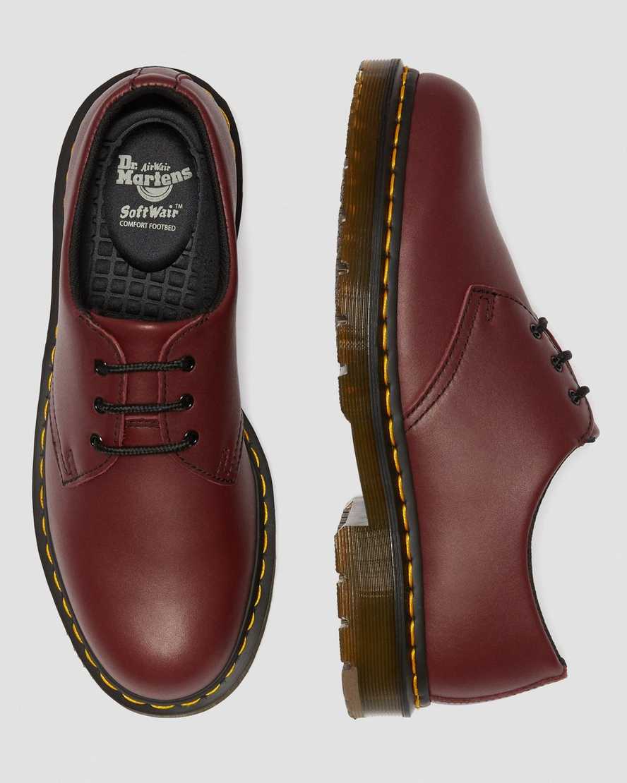röda dr martens 1461 halkfria oxfordskor för dam