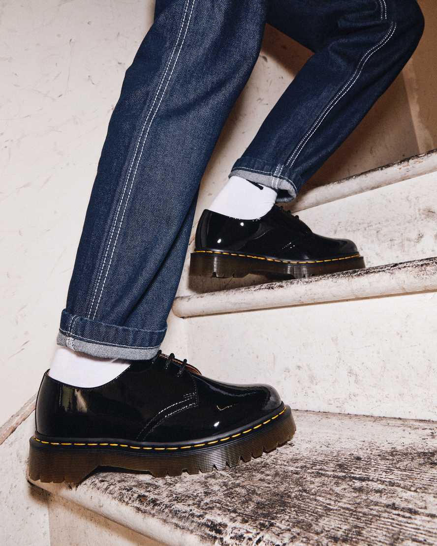 svarta dr martens 1461 bex patent oxfordskor för dam