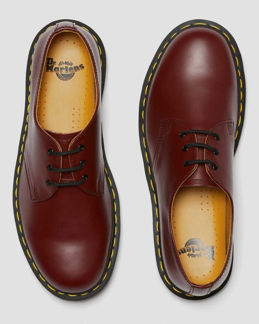 röda dr martens 1461 smooth oxfordskor för kvinnor