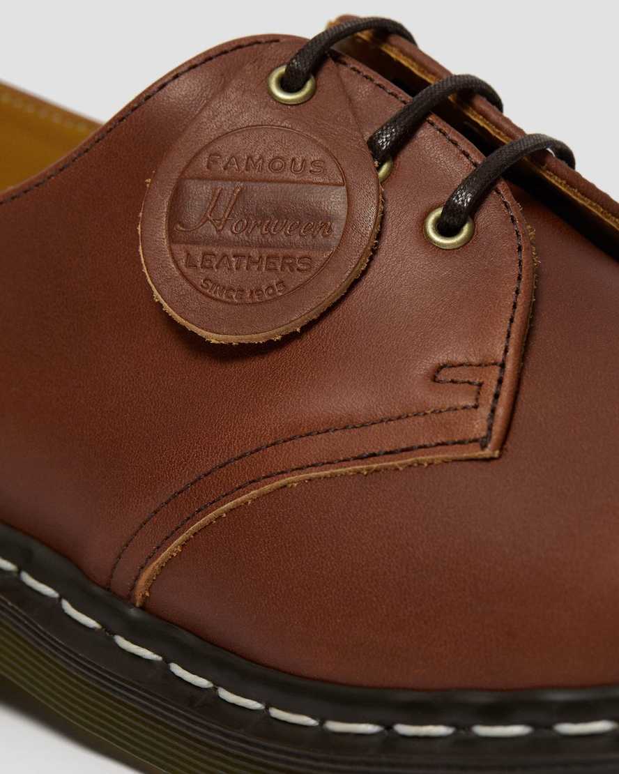 bruna dr martens 1461 veg tan oxfordskor för dam