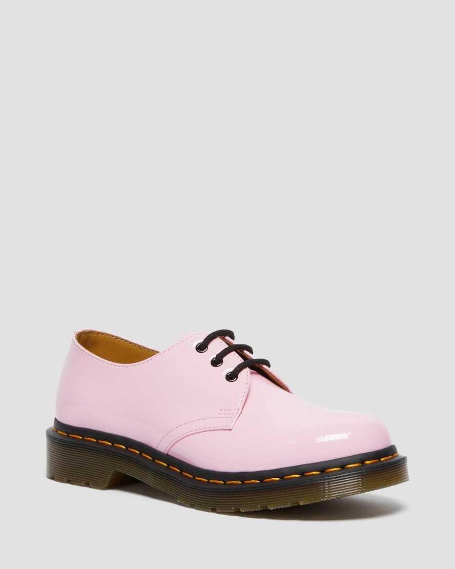 rosa dr martens 1461 lack oxfordskor för kvinnor