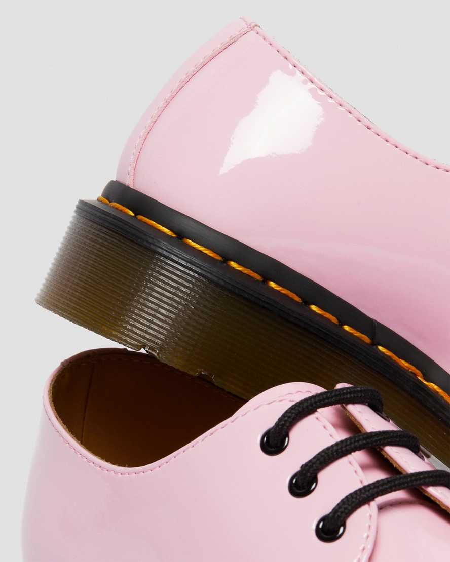 rosa dr martens 1461 lack oxfordskor för kvinnor