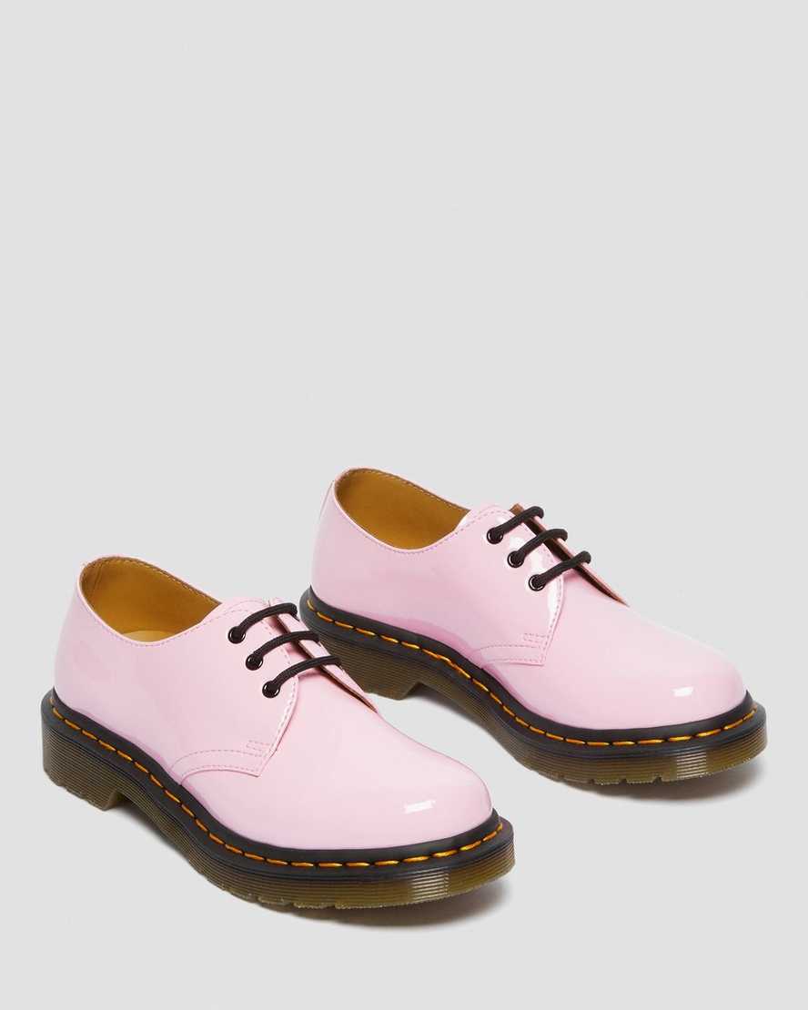 rosa dr martens 1461 lack oxfordskor för kvinnor