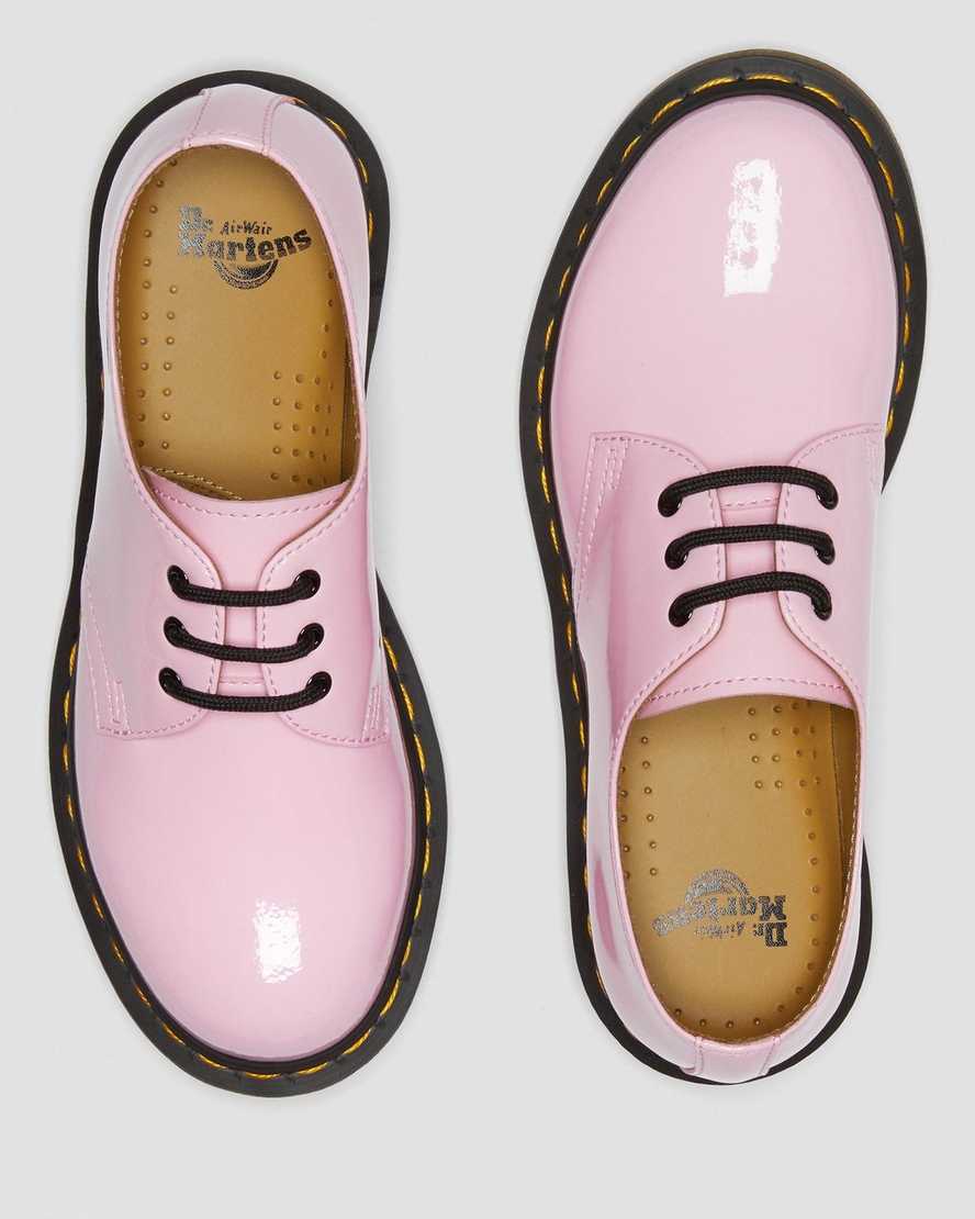rosa dr martens 1461 lack oxfordskor för kvinnor