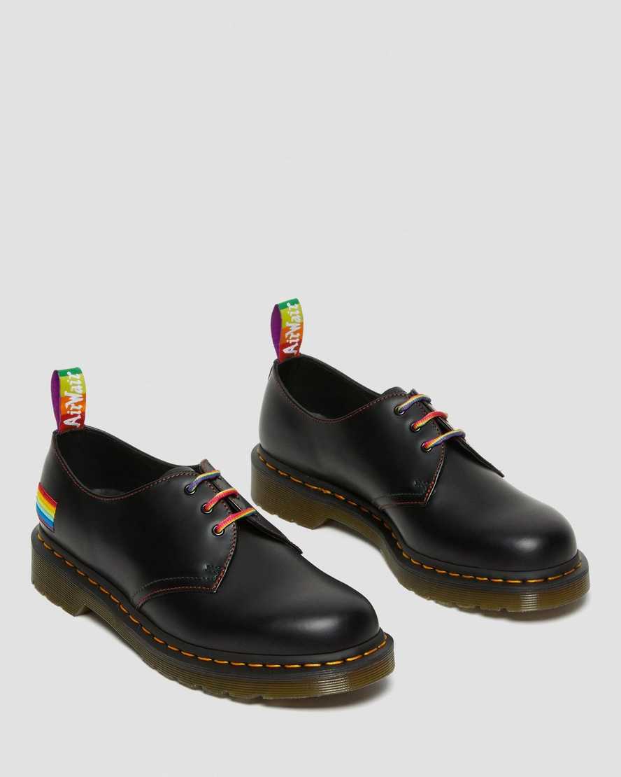 svarta dr martens 1461 for pride smooth oxfordskor för dam