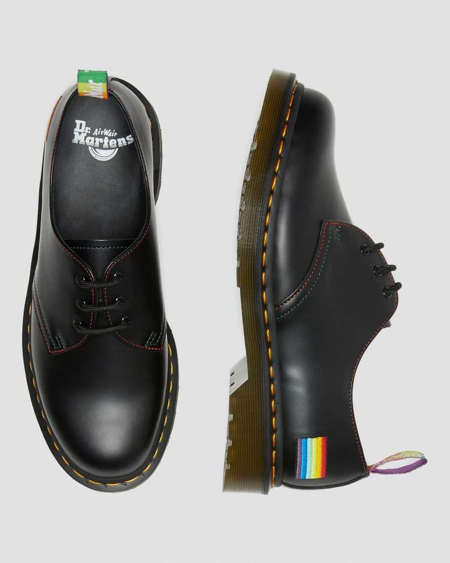 svarta dr martens 1461 for pride smooth oxfordskor för dam