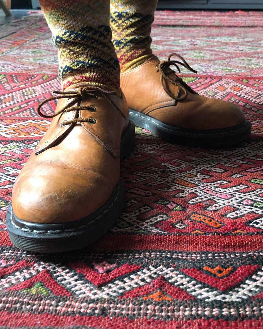 dr martens 1461 veg tan oxfordskor för kvinnor i beige
