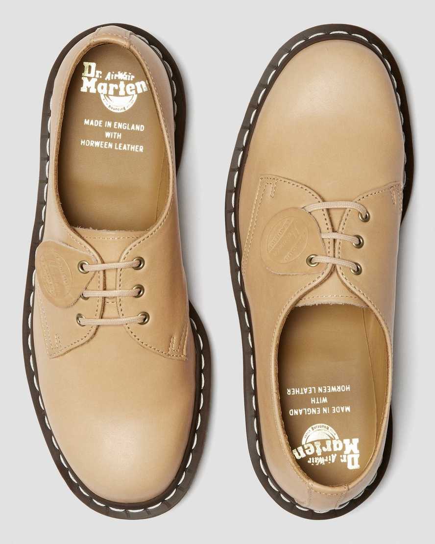 dr martens 1461 veg tan oxfordskor för kvinnor i beige