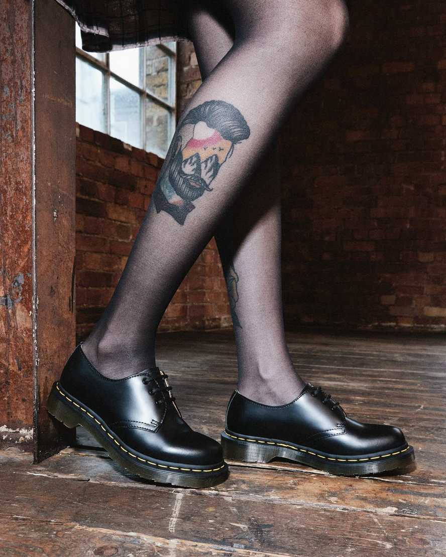 svarta dr martens 1461 smooth oxfordskor för dam