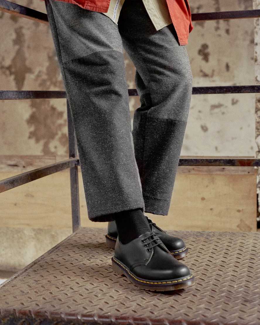 svarta dr martens 1461 vintage made in england oxfordskor för kvinnor