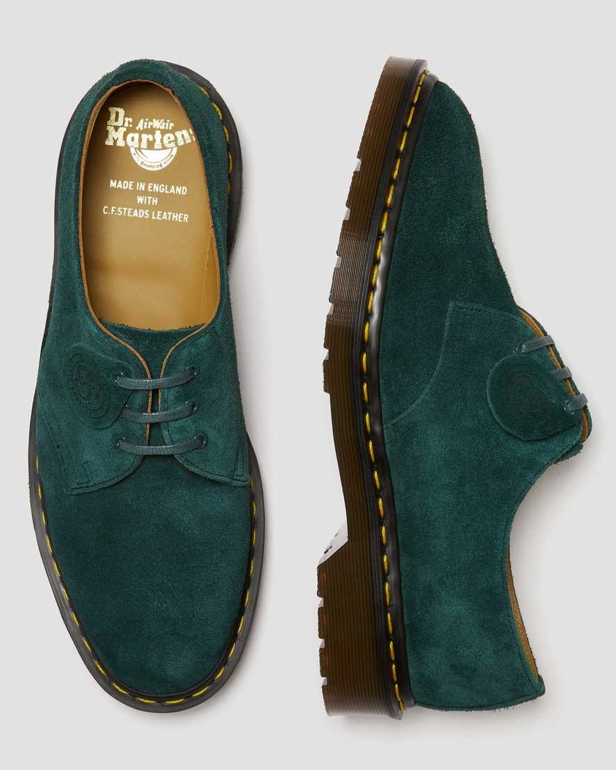 gröna dr martens 1461 made in england oxfordskor för kvinnor