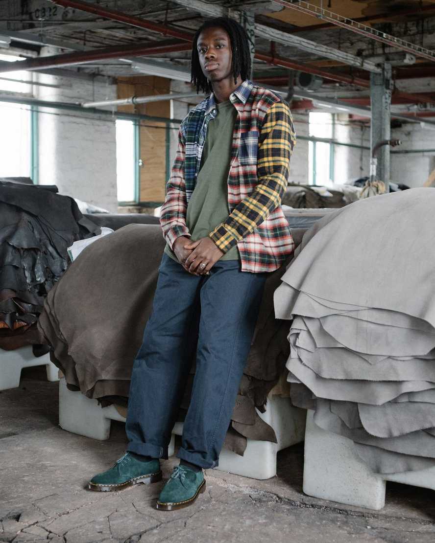 gröna dr martens 1461 made in england oxfordskor för kvinnor