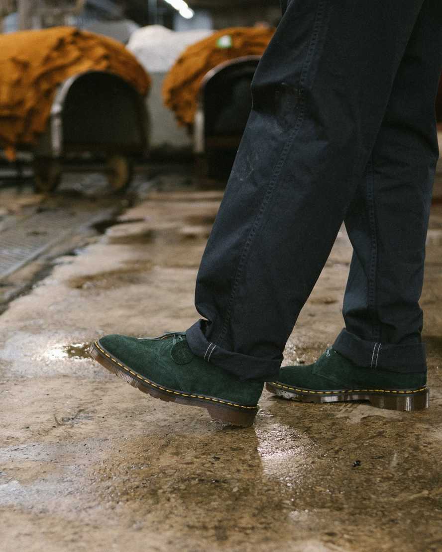 gröna dr martens 1461 made in england oxfordskor för kvinnor