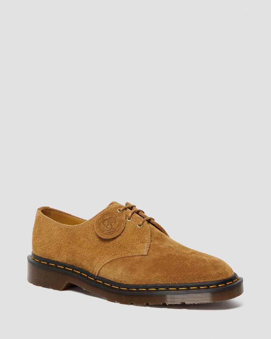bruna dr martens 1461 made in england oxfordskor för kvinnor