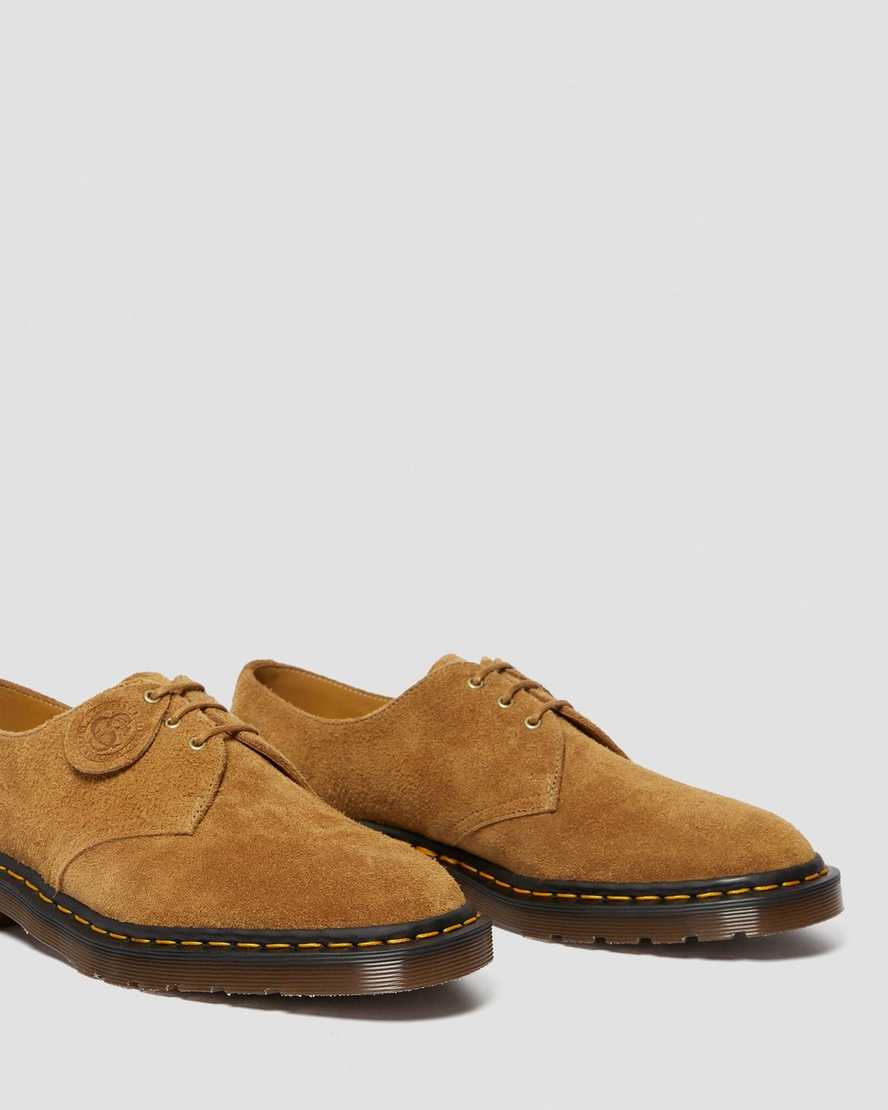 bruna dr martens 1461 made in england oxfordskor för kvinnor