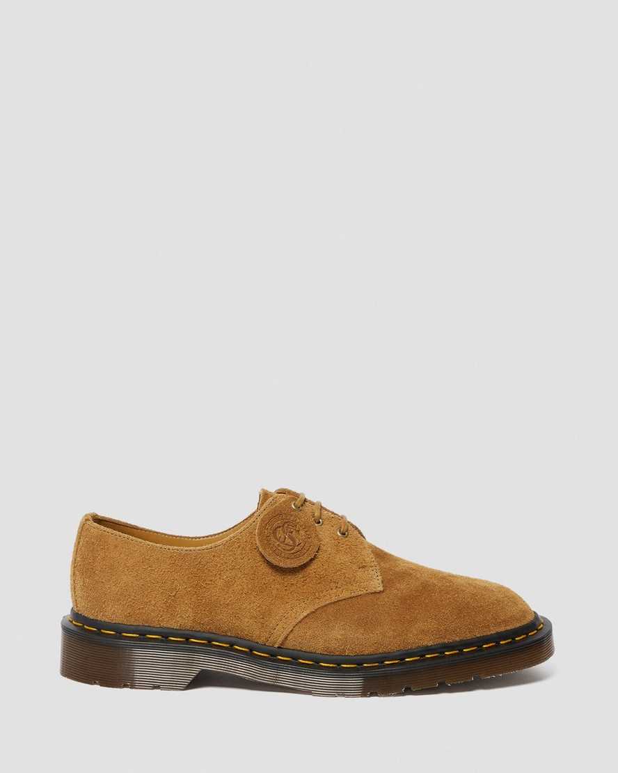 bruna dr martens 1461 made in england oxfordskor för kvinnor